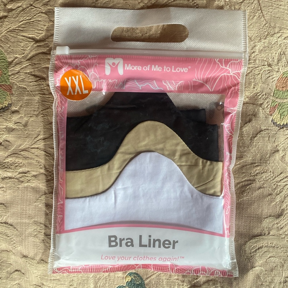 More of Me to Love 100% Cotton Bra Liner Sweat-proof Absorber Wicking 3 New XXL